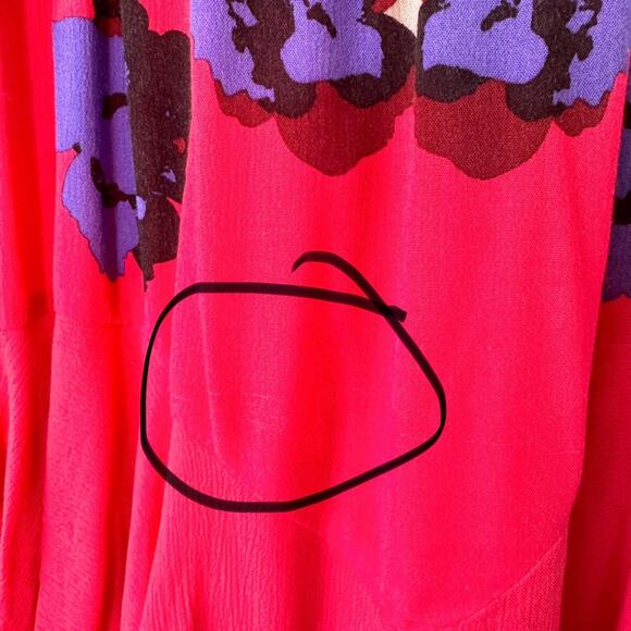 Free People Sweet Lucy Coral Red Print Mini Dress Size Small - Picture 11 of 11